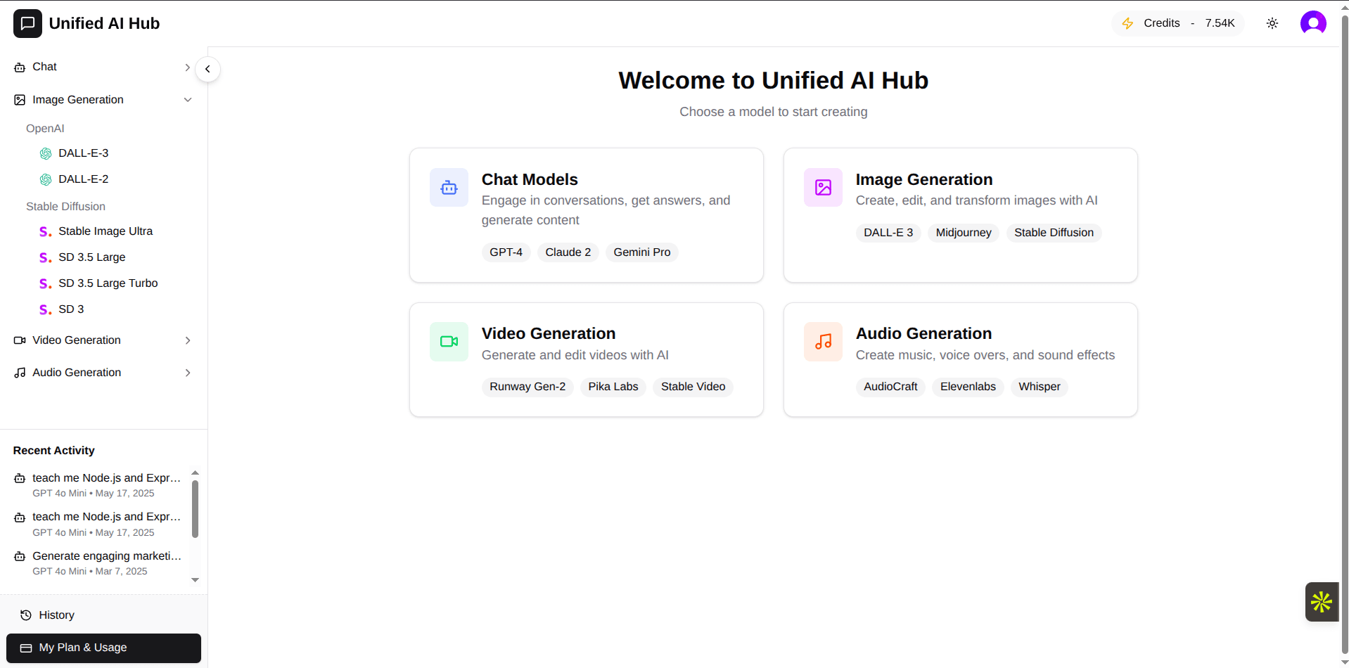 Unified AI Hub - Your All-in-One AI Platform